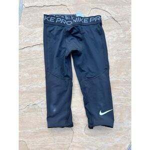 Nike Pro Pants Youth Boys Tight Fit Leggings Active Workout Black Size M
